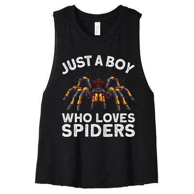 Cute Spider Web Tarantula Arachnid Women's Racerback Cropped Tank