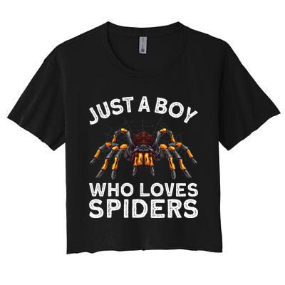 Cute Spider Web Tarantula Arachnid Women's Crop Top Tee