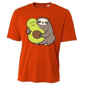 Cute Sloth With Avocado Vegan Cute Sloth Avocado Gift Cooling Performance Crew T-Shirt