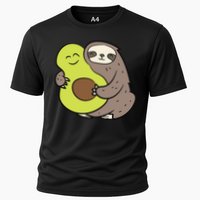 Cute Sloth With Avocado Vegan Cute Sloth Avocado Gift Cooling Performance Crew T-Shirt
