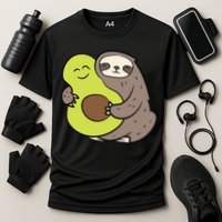 Cute Sloth With Avocado Vegan Cute Sloth Avocado Gift Cooling Performance Crew T-Shirt