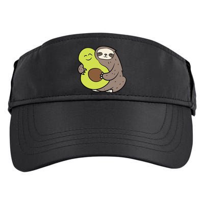 Cute Sloth With Avocado Vegan Cute Sloth Avocado Gift Adult Drive Performance Visor