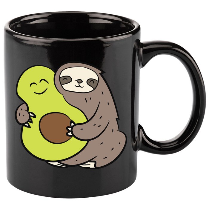 Cute Sloth With Avocado Vegan Cute Sloth Avocado Gift 11oz C Handle Ceramic Mug
