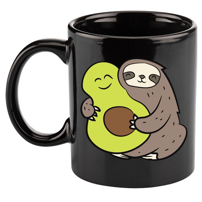 Cute Sloth With Avocado Vegan Cute Sloth Avocado Gift 11oz C Handle Ceramic Mug