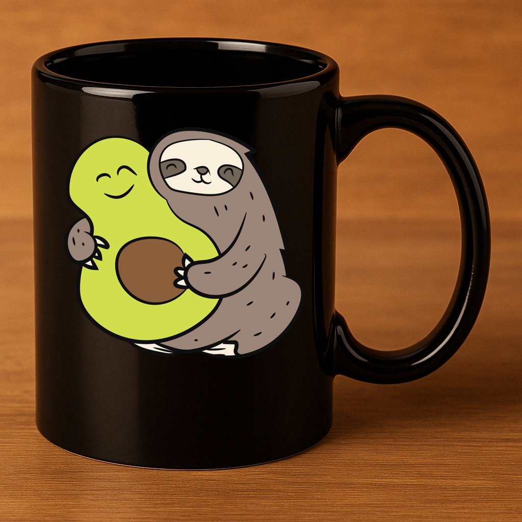Cute Sloth With Avocado Vegan Cute Sloth Avocado Gift 11oz C Handle Ceramic Mug