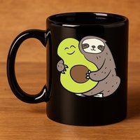 Cute Sloth With Avocado Vegan Cute Sloth Avocado Gift 11oz C Handle Ceramic Mug
