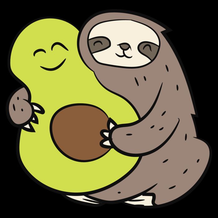 Cute Sloth With Avocado Vegan Cute Sloth Avocado Gift Drawstring Bag