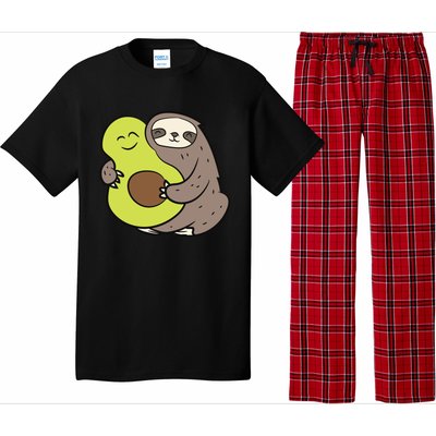 Cute Sloth With Avocado Vegan Cute Sloth Avocado Gift Pajama Set