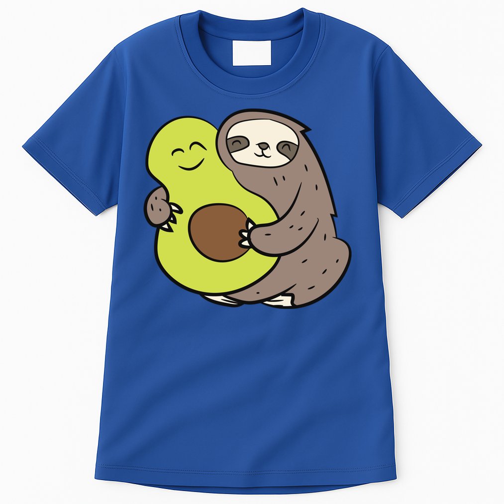 Cute Sloth With Avocado Vegan Cute Sloth Avocado Gift Tall T-Shirt