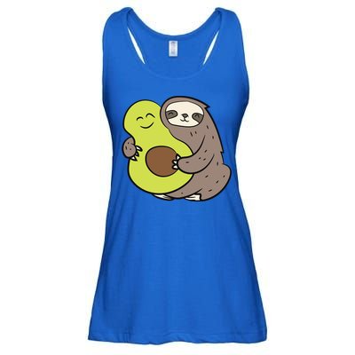 Cute Sloth With Avocado Vegan Cute Sloth Avocado Gift Ladies Essential Flowy Tank