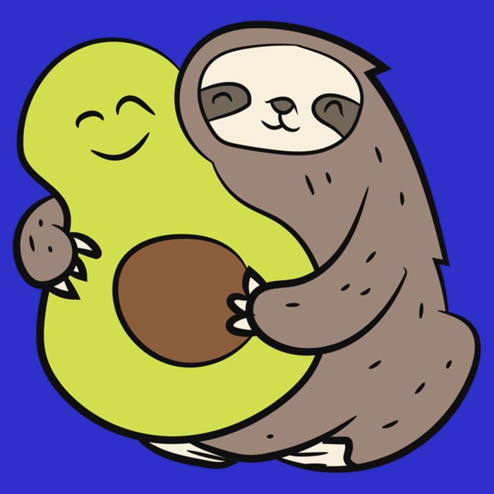 Cute Sloth With Avocado Vegan Cute Sloth Avocado Gift 16 in Basic Backpack