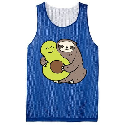Cute Sloth With Avocado Vegan Cute Sloth Avocado Gift Mesh Reversible Basketball Jersey Tank