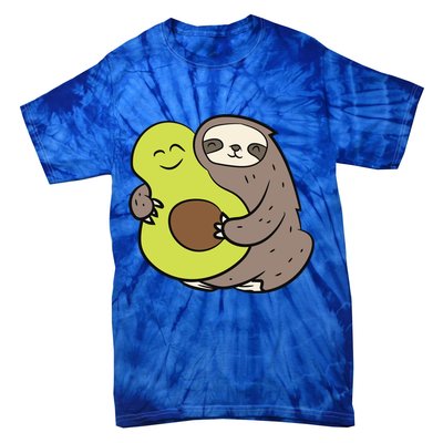 Cute Sloth With Avocado Vegan Cute Sloth Avocado Gift Tie-Dye T-Shirt