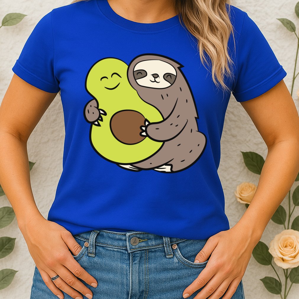Cute Sloth With Avocado Vegan Cute Sloth Avocado Gift Womens T-Shirt