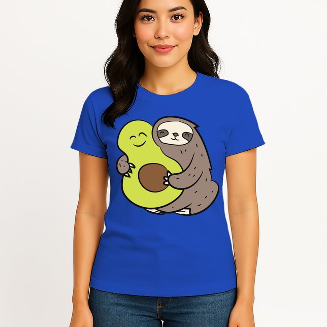 Cute Sloth With Avocado Vegan Cute Sloth Avocado Gift Womens T-Shirt