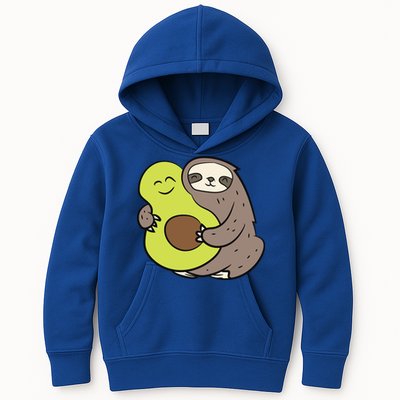 Cute Sloth With Avocado Vegan Cute Sloth Avocado Gift Kids Hoodie