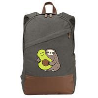 Cute Sloth With Avocado Vegan Cute Sloth Avocado Gift Cotton Canvas Backpack