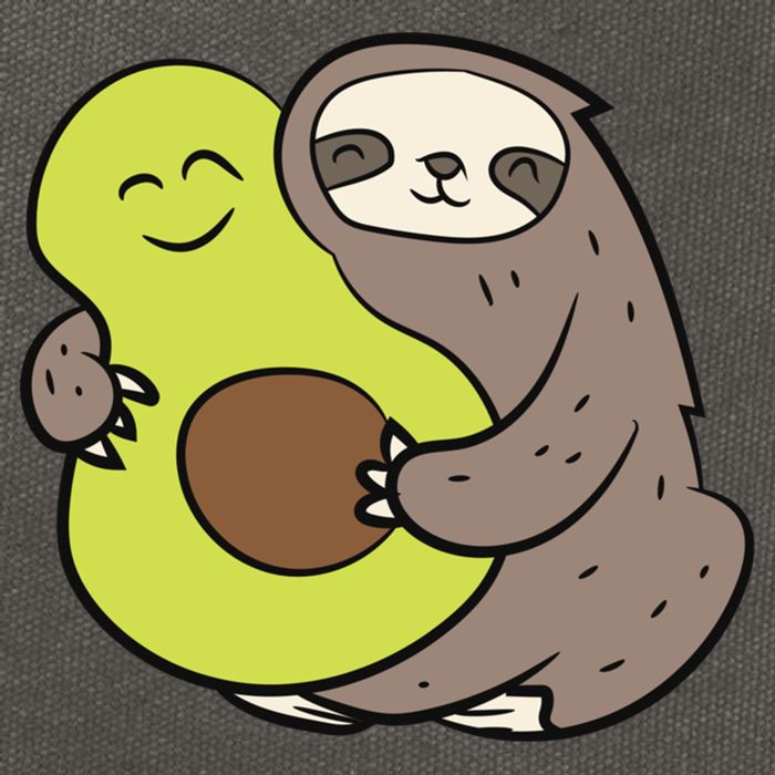 Cute Sloth With Avocado Vegan Cute Sloth Avocado Gift Cotton Canvas Backpack