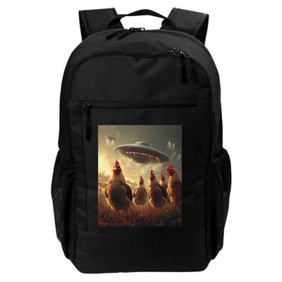 Chicken Selfie With Ufos Aliens Funny Daily Commute Backpack