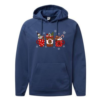 Cozy Snowy Winter Coffee Christmas Gifts For Coffee Lovers Performance Fleece Hoodie