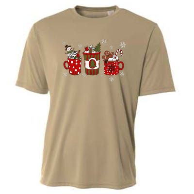 Cozy Snowy Winter Coffee Christmas Gifts For Coffee Lovers Cooling Performance Crew T-Shirt