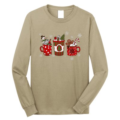 Cozy Snowy Winter Coffee Christmas Gifts For Coffee Lovers Long Sleeve Shirt