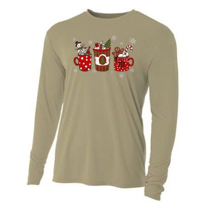 Cozy Snowy Winter Coffee Christmas Gifts For Coffee Lovers Cooling Performance Long Sleeve Crew