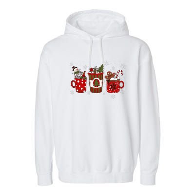 Cozy Snowy Winter Coffee Christmas Gifts For Coffee Lovers Garment-Dyed Fleece Hoodie