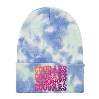 Cougars Spirit Wear Game Day School Mascot Sport Fan Team Gift Tie Dye 12in Knit Beanie