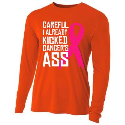 Careful Survivor Warrior Funny Breast Cancer Awareness Great Gift Cooling Performance Long Sleeve Crew