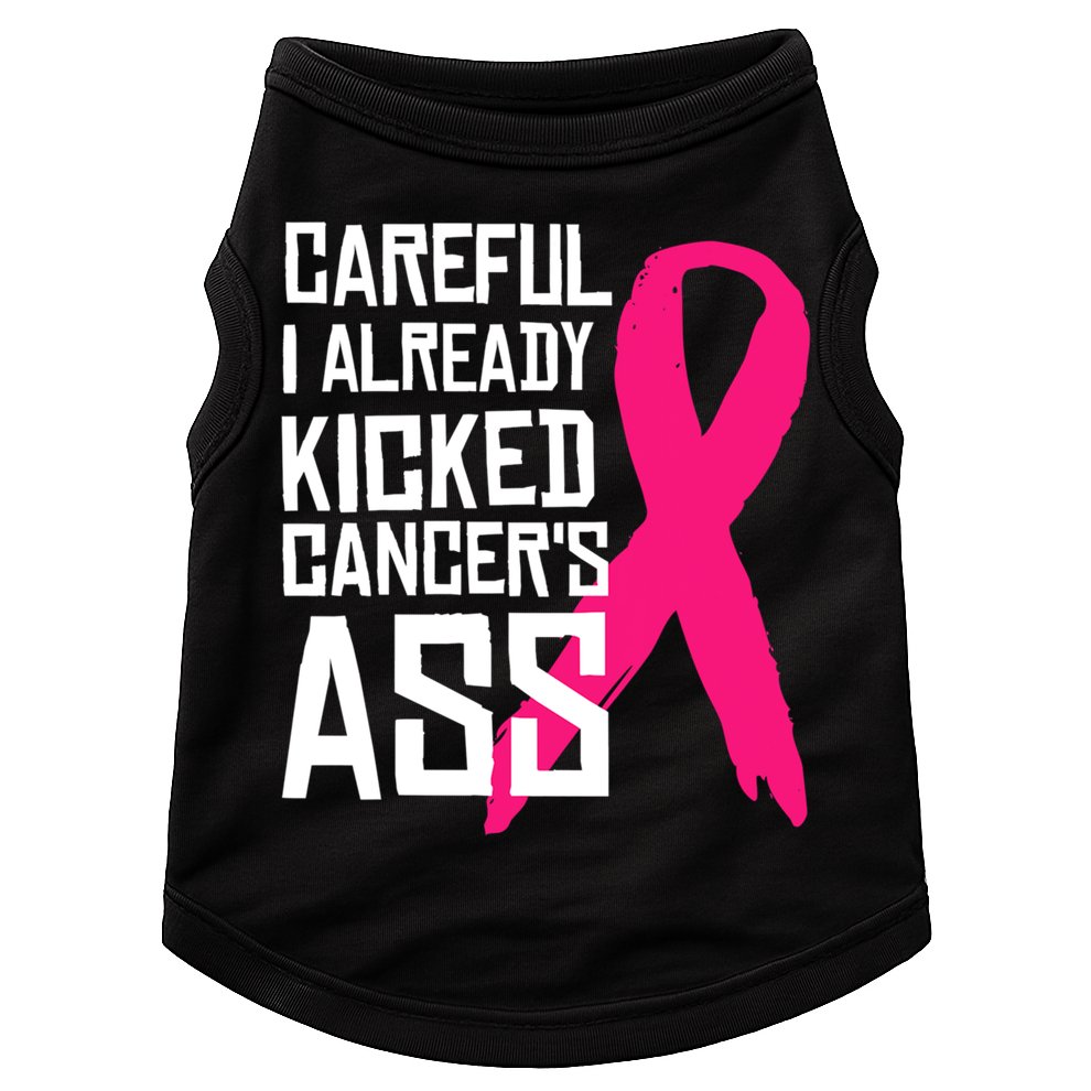 Careful Survivor Warrior Funny Breast Cancer Awareness Great Gift Doggie Tank