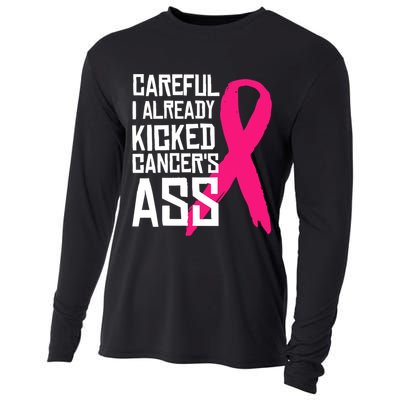 Careful Survivor Warrior Funny Breast Cancer Awareness Great Gift Cooling Performance Long Sleeve Crew