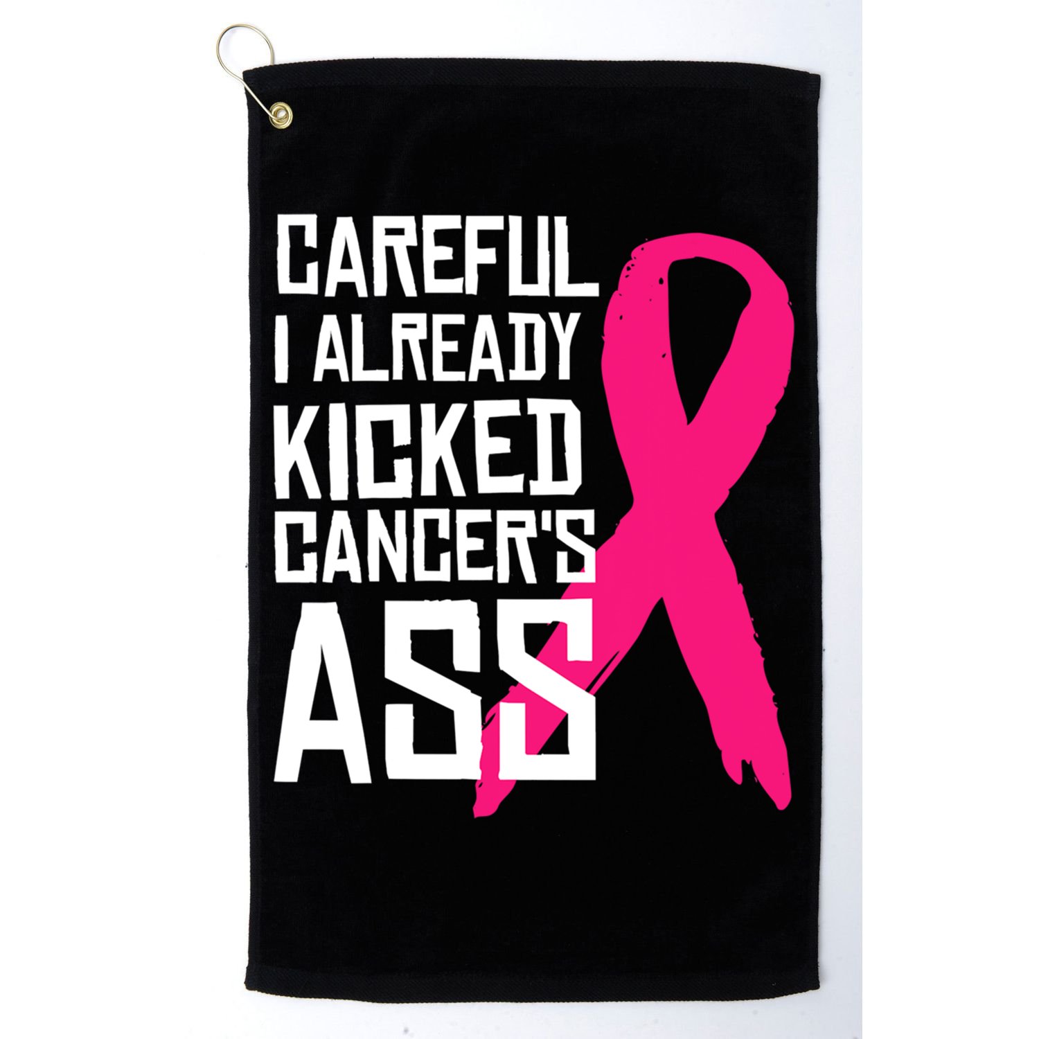 Careful Survivor Warrior Funny Breast Cancer Awareness Great Gift Golf Towel