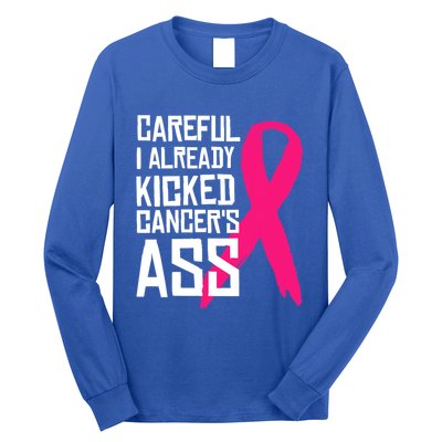 Careful Survivor Warrior Funny Breast Cancer Awareness Great Gift Long Sleeve Shirt