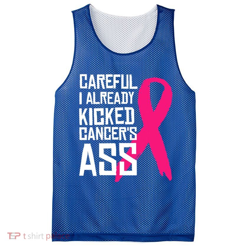 Careful Survivor Warrior Funny Breast Cancer Awareness Great Gift Mesh Reversible Basketball Jersey Tank