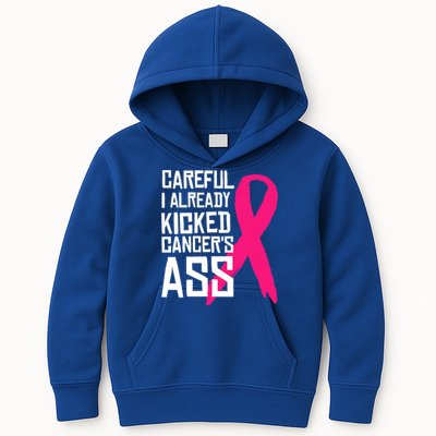 Careful Survivor Warrior Funny Breast Cancer Awareness Great Gift Kids Hoodie