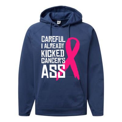 Careful Survivor Warrior Funny Breast Cancer Awareness Great Gift Performance Fleece Hoodie