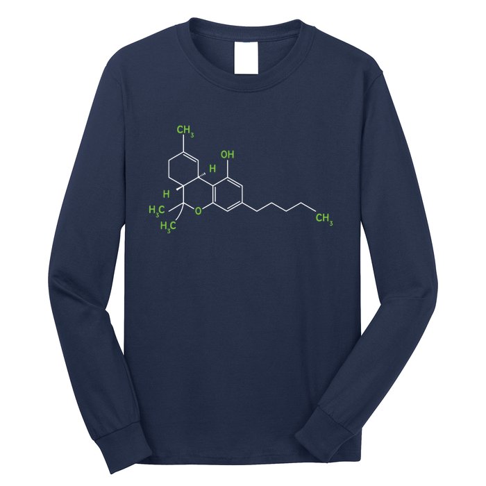 Cannabis Shirts Weed Pot Molecule THC Marijuana Stoner Gift Long Sleeve Shirt