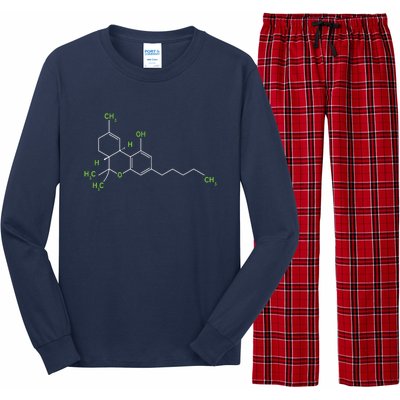 Cannabis Shirts Weed Pot Molecule THC Marijuana Stoner Gift Long Sleeve Pajama Set