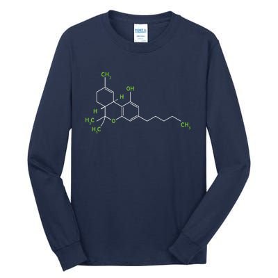 Cannabis Shirts Weed Pot Molecule THC Marijuana Stoner Gift Tall Long Sleeve T-Shirt