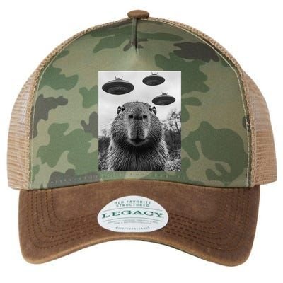 Capybara Selfie With Ufos Funny Graphic Legacy Tie Dye Trucker Hat