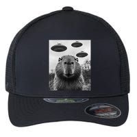 Capybara Selfie With Ufos Funny Graphic Flexfit Unipanel Trucker Cap