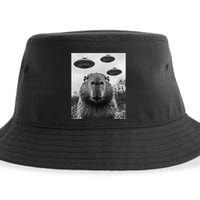 Capybara Selfie With Ufos Funny Graphic Sustainable Bucket Hat