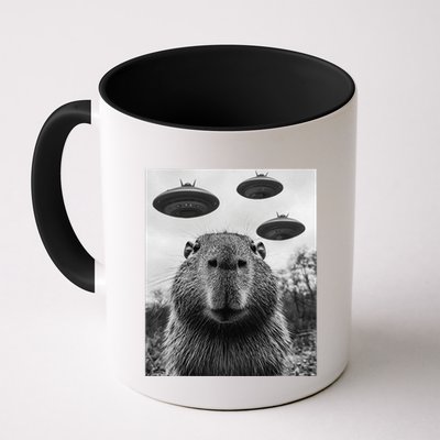 Capybara Selfie With Ufos Funny Graphic Mug