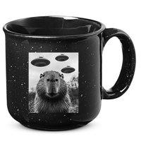 Capybara Selfie With Ufos Funny Graphic 15oz Campfire Ceramic Mug