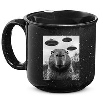 Capybara Selfie With Ufos Funny Graphic 15oz Campfire Ceramic Mug