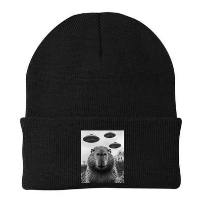 Capybara Selfie With Ufos Funny Graphic Beanie