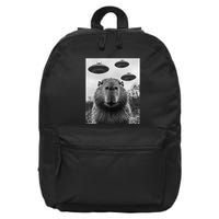 Capybara Selfie With Ufos Funny Graphic 16 in Basic Backpack