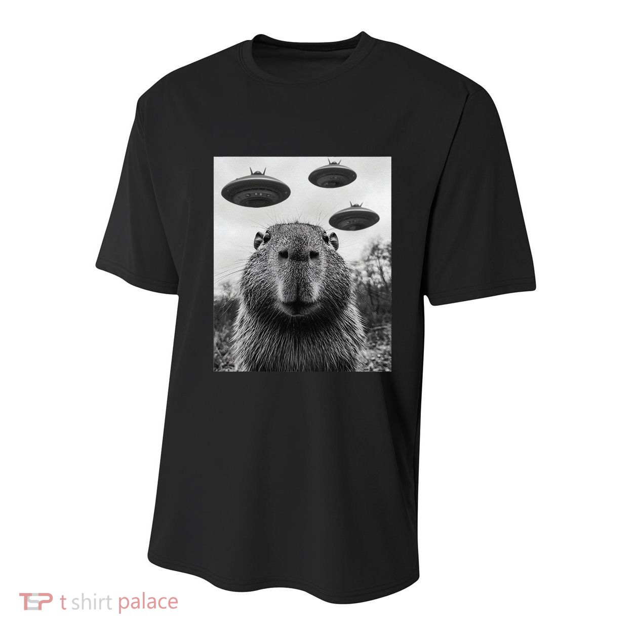 Capybara Selfie With Ufos Funny Graphic Youth Performance Sprint T-Shirt