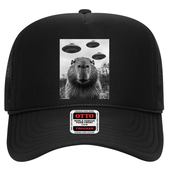 Capybara Selfie With Ufos Funny Graphic Hat